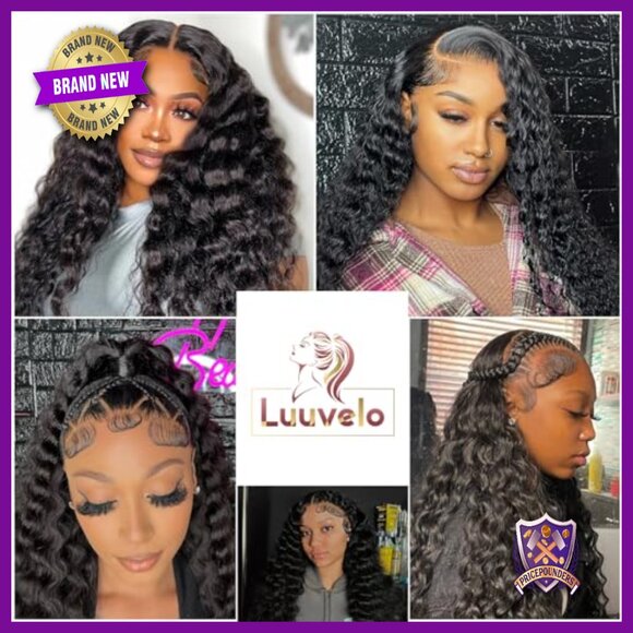 Deep Wave Lace Front Wig Human Hair 13x4 HD Lace Frontal 180% Density main image 4